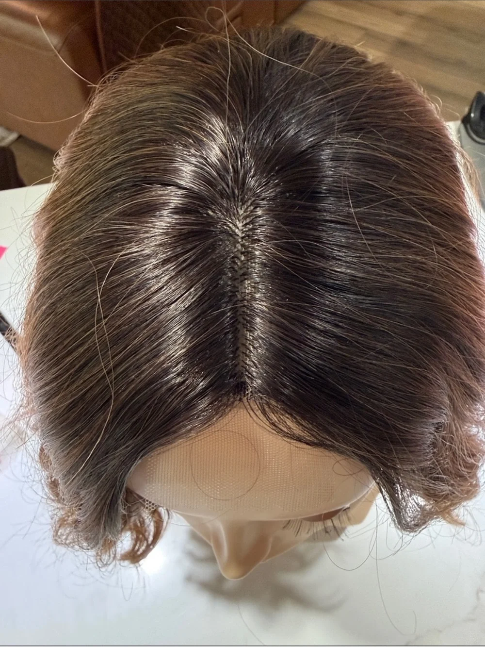 NWT Hair Topper 13” Wavy Center Part, Ombre, Brown HoneyCarmel gold balayage wig